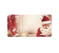 License Plate 30 x 15 cm Personalized Front License Plates Funny Vanity Plates Front Tag Plate Santa Claus and Balls Novelty License Plates Women Car Accessories