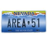 license plate AREA 51 nevada the silver state tole usa embossed license plate