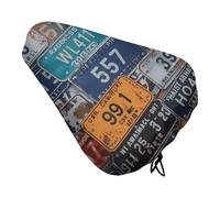License Plate Bike Seat Cover Waterproof Oxford Fabric, Universal Adjustable Bicycle Saddle Cover with Drawstring Easy Install Protective Rain Dust Covers for Women Men