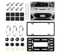 License Plate Bracket Front Bumper Kit,Stainless Steel Front License Plate Bracket Kit Includes Screws,Ties,No Drill Fronts Licenses Plates Mount Car Accessories for U.S. Standard