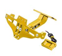 License Plate Bracket Holder For CFMOTO For CF MOTO For 450MT For 450 MT 2024-2026 For 450mt LED Light Turn Signal Bracket License Plate Holder Number Frame(Gold)