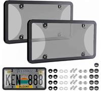 License Plate Cover and Frames, 2 Pcs Clear Car License Plate Covers and Frames, Rust Proof License Plate Holder, with Screws and Caps, Universal Protector for