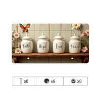 License Plate Frame Black Jars Of Faith, Hope, Love, And Peace License Plate Black License Plate Frames Girly License Plate Fra