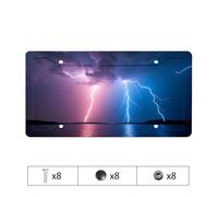 License Plate Frame Black Thunderstorm Over The Lake: A Spectacular Lightning Display License Plate Black License Plate Frames Girly License Plate Fra
