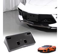 License Plate Frame Bracket Compatible with Chevrolet Corvette C8 2020-2025,ABS Tag Bracket Front Bumper License Plate Mount Adapter Relocation Holder Kit Accessories OE：86801045 (Carbon Look)