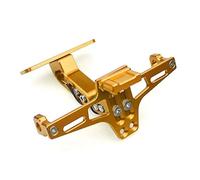 License Plate Frame For KAWASAKI For NINJA For 400 For Z900 For Z1000 Motorcycle Universal Adjustable Rear Tail Tidy License Plate Holr Bracket LED Light(Gold)