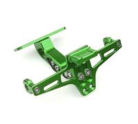 License Plate Frame For MT07 For MT09 For MT10 Motorcycle Universal Adjustable Rear Tail Tidy License Plate Holr Bracket LED Light(Green)