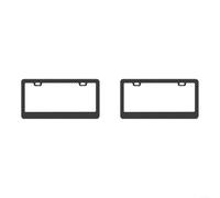 License Plate Frames, 2PCS Matte Black No-Cover State Name Premium Rust Proof American-Style Aluminium(C)