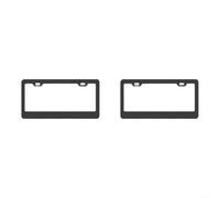 License Plate Frames, 2PCS Matte Black No-Cover State Name Premium Rust Proof American-Style Aluminium(D)