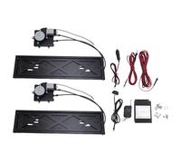 License Plate Frames Black, 2 Pack Universal Standard EU Car Flip Up License Plate Holders Brackets with Remote Control, Scratch Proof Car Accessories