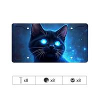 License Plate Frames Blue-Eyed Black Cat In Space License Plate Audi License Plate Frame Chevy License Plate Frame