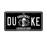 License Plate John Wayne Black And White Metal