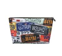 License Plate Leather Travel Wash Bag, Stylish and Durable, Easy to Carry