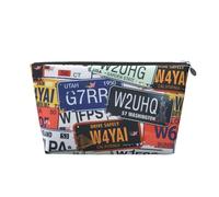License Plate Leather Travel Wash Bag, Stylish and Durable, Easy to Carry