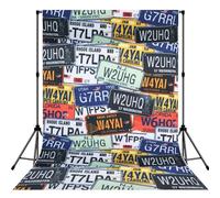 License Plate Lightweight Photo Backdrop Soft Background For Indoor Shooting, Party & Live Streaming - 5x7ft