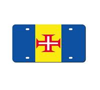 License Plate Madeira Islands Flag License Plate Frame, Front Aluminum Metal License Plate Auto Car Tag, Decorative Novelty License Plate Cover Frame 6 X 12 Inch