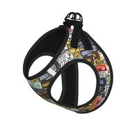 License Plate Print Reflective Pet Leash Vest For Small Dogs & Cats, Adjustable Outdoor Walking Hiking Vest