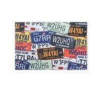 License Plate Printed Placemats Set of 6 PCS, Heat Resistant Non-Slip Table Mats for Dining Table, Washable Kitchen Place Mats for Indoor & Outdoor
