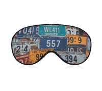 License Plate Sleep Mask for Women Men, Soft Eye Mask with Adjustable Strap for Sleeping, Light Blocking Travel Blindfold for Nap Comfortable Eye Cover for Home Office