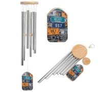 License Plate Wind Chimes for Outside 20.5 Inch Small Windchime