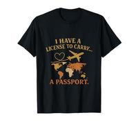 License to Carry a Passport Retro Travel Adventure Graphic T-Shirt