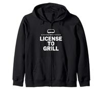 License To Grill Fun Backyard Cooking Chef Style Design Zip Hoodie