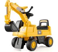 Licensed Caterpillar Ride on Excavator, Toddler Ride on Push Car with Digging Bucket, Under Seat Storage, Foot to Floor Walker Sliding Truck Construction Vehicle Toy Gift for Kids