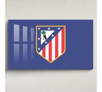 Licensed Décor Atlético de Madrid Acrylic Wall Art - Medium (100cm (w) x 60cm (h) - Full Colour Crest on Brand Blue
