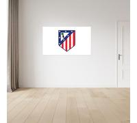Licensed Decor Atlético de Madrid Vinyl Wall Sticker - Large (130cm (w) x 80cm (h) - Full Colour Crest on White