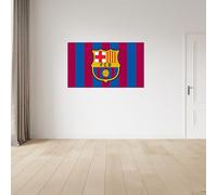Licensed Décor FC Barcelona Vinyl Wall Sticker - Medium (100cm (w) x 60cm (h) - Full Colour Crest on Brand RED and Blue