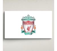 Licensed Décor Liverpool FC Acrylic Wall Art - Small (65cm (w) x 40cm (h) - Highlighted Full Colour Crest on WHITE