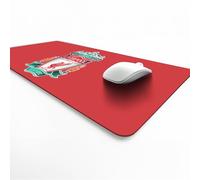 Licensed Décor Liverpool FC Desk Mat - Highlighted Full Colour Crest on Brand Red - 43 x 90 cm
