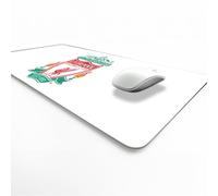 Licensed Décor Liverpool FC Desk Mat - Highlighted Full Colour Crest on White - 43 x 90 cm