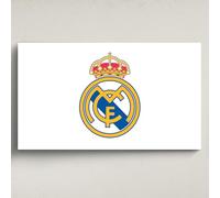 Licensed Décor Real Madrid Acrylic Wall Art - Medium (100cm (w) x 60cm (h) - Full Colour Crest on White