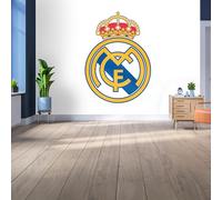 Licensed Decor Real Madrid Vinyl Wall Mural - Small (110cm (h) x 80cm (h) - Full Colour Crest on White