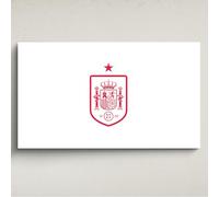 Licensed Décor The Royal Spanish Football Federation (RFEF) Acrylic Wall Art - Officially Licensed Product - Medium (100cm (w) x 60cm (h) - Badge Red