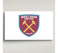 Licensed Décor West Ham United FC Acrylic Wall Art- Medium (100cm (w) x 60cm (h) - Colour Crest on White