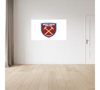 Licensed Decor West Ham United FC Vinyl Wall Stickers - Large (130cm (w) x 80cm (h) - Colour Crest on White