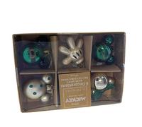 Licensed Disney Mickey & Minnie Mouse Christmas Baubles Xmas Tree Hanging Decorations (Mickey Green 6 Bauble), One Size