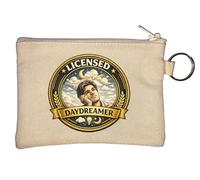 Licensed Dreamer Looking At Stars and Moon Key Chain Coin Purse Beige