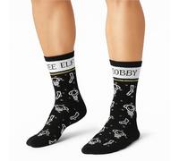 Licensed Harry Potter Dobby Men’s Crew Socks | Free Elf Black Socks with House-Elf Motif | Official Hogwarts Merchandise | UK 6-11 / EU 39-46