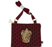 Licensed Harry Potter Hogwarts House Cross Body Messenger Bag - Adjustable Strap Shoulder Bag - Gryffindor, Slytherin, Ravenclaw, Hufflepuff & Hogwarts Crest (Maroo-Gryffindor)