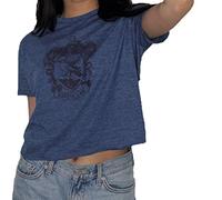 Licensed Harry Potter Ravenclaw Women’s Crop T-Shirt - Sapphire Blue Graphic Tee with House Crest Print | Official Hogwarts Apparel for Ladies & Girls (S)