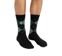 Licensed Harry Potter Slytherin Argyle Knitted Socks | Embroidered Slytherin Crest | Unisex Size UK 6-11 | Soft Cotton Blend Hogwarts House Socks