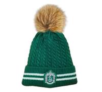 Licensed Unisex Harry Potter Slytherin Cable Knit ski hat Beanie with Detachable Pom Pom, Suitable for Adults and Teens. Green