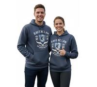 Licensed Harry Potter Unisex Ravenclaw Hoodie, Chainette fabric and Puff Print, Hooded Sweatshirt, with Embroidered Quidditch flag on sleeves Heather Blue (UK, Alpha, M, Regular, Regular, Ravenclaw)