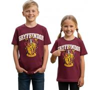 Licensed Kids Unisex Harry Potter Gryffindor T-Shirt - Official Hogwarts House Crest Tee with Raised Puff Print - Ages 1 to 13 Years, Maroon (UK, Age, 11 Years, 13 Years, Regular, Maroon)