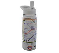 Licensed London Underground 'Double Stainless Steel 304' water bottle with tube map printed all over, capacity 530ml (18oz), hot 12 hours or cold 16 hours storage perfect for gym, sports and travel