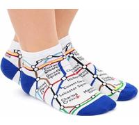 Licensed London Underground™ Tube Map Trainer Socks for Men | Official TFL™ London Tube Pattern Ankle Socks | Fun Novelty Travel & Gift Socks | Comfortable Cotton Rich Sport Trainer Socks Sizes 6-11