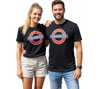Licensed London Underground Unisex T-Shirt | Black Tee with Iconic Roundel Logo Print | 100% Combed Cotton | Sizes XS to 4XL (UK, Alpha, L, Regular, Regular)